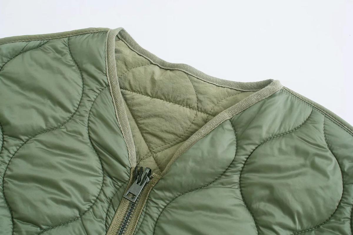 Women's Down & Parkas ZBZA 2021 Autumn Trend Personality Can Be Double-sided Padded Jacket Pocket Decoration Simple Cotton