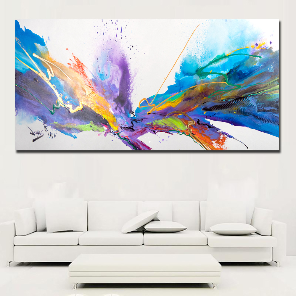 Abstract Art Blueberry Burst Watercolor Blue Canvas Painting Wall Art Prints For Living Room Abstract Clouds Art Prints Poster