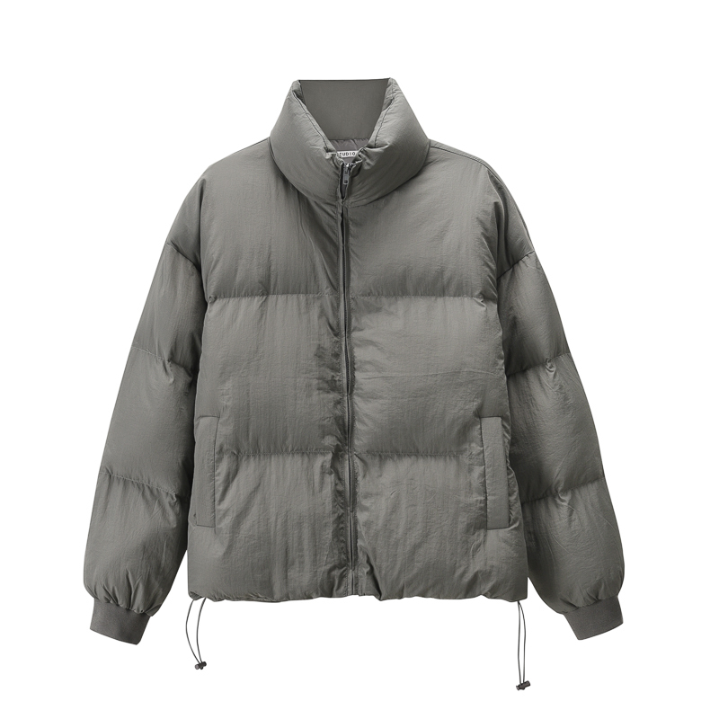 IEFB Thick Korean Trend Short Cotton Padded Clothes Loose Causal Stand Collar Elastic Hem Long Sleeve Oversize Winter Coat Y5261 210524