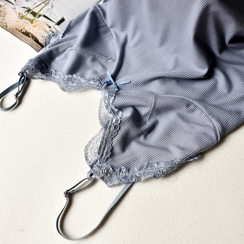 Two Piece Cotton Pajamas Set for Women Sexy Lace Top And Shorts Pajama Sets Spaghetti Strap Sleepwear High Elastic Woman Clothes 210924