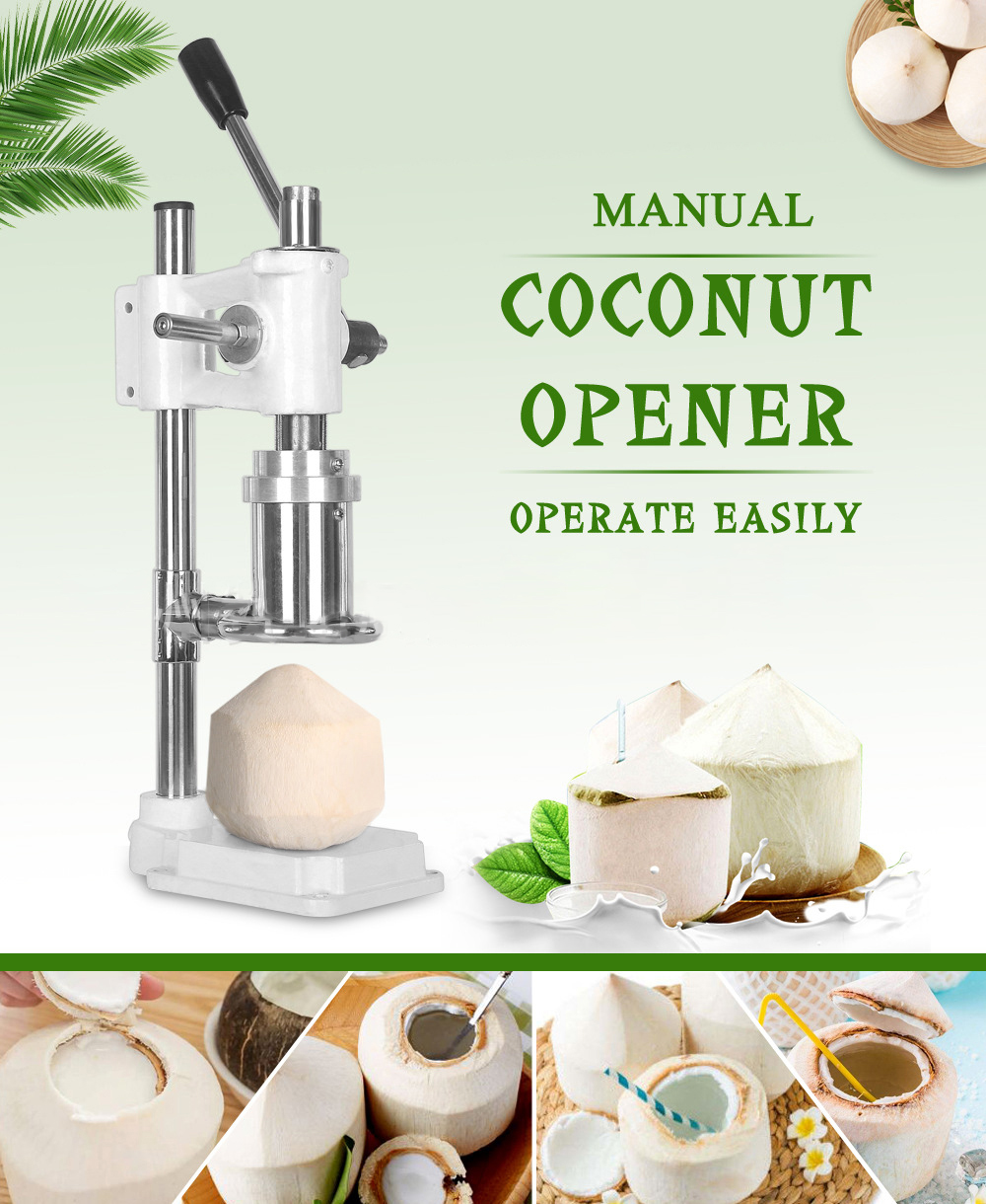 Commercial Lever Style Openers Hand Press Green Coconut Opening Holing Machine Small Manual Fresh Coconuts Hole Punching Machines
