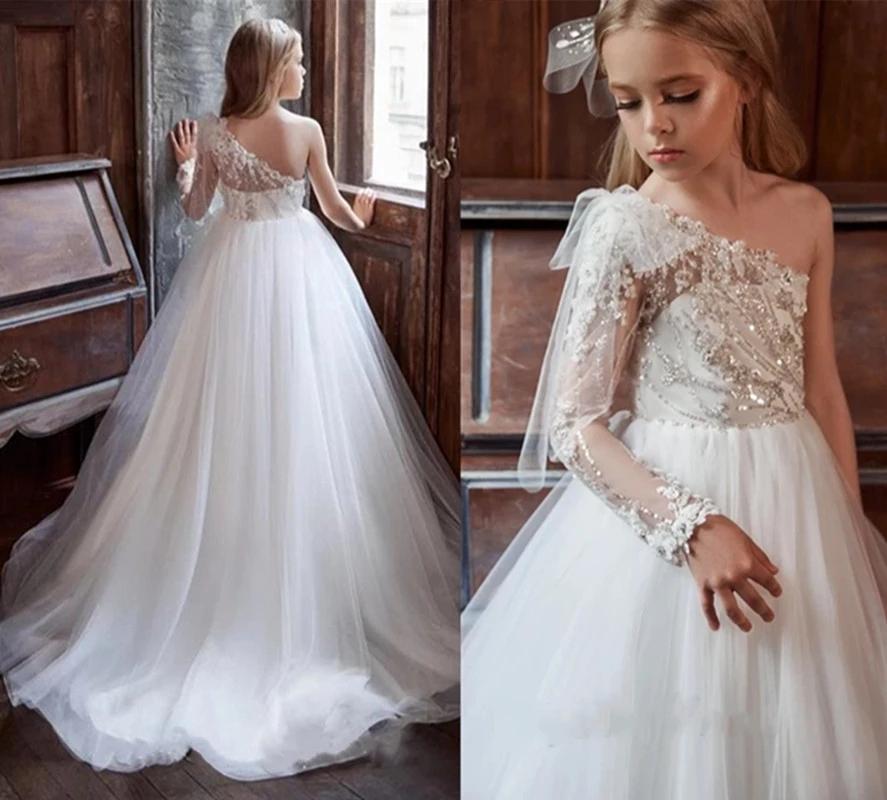 Girl's Dresses Coming A-Line Princess Flower Girl Dress For Wedding Party One Shoulder Kids Clothes Communion Gown 1-14Y, Green
Girl's Dresses Coming A-Line Princess Flower Girl Dress For Wedding Party One Shoulder Kids Clothes Communion Gown 1-14Y, Green