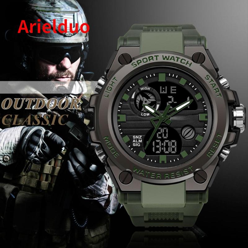 Wristwatches Men's Watches Black Sports Watch LED Digital 3ATM Waterproof Military S Male Clock Relogios Masculino, Gold
Wristwatches Men's Watches Black Sports Watch LED Digital 3ATM Waterproof Military S Male Clock Relogios Masculino, Gold