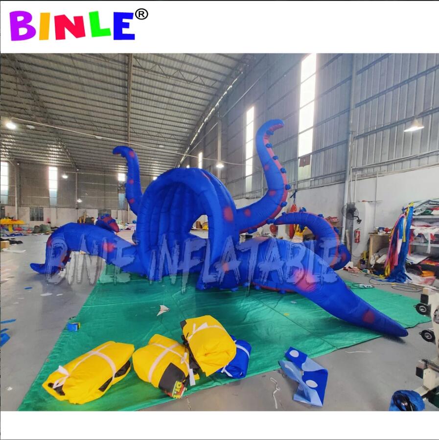 custom made 8m 26ftW concert stage decoration giant inflatable octopus dome tent outdoor octopuss tentacles for DJ