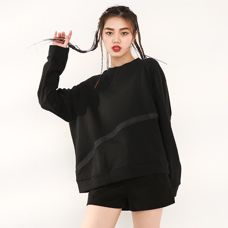 Stitch Irregular Line Black Zipper Sweatshirt Round Neck Long Sleeve Women Big Size Spring Autumn 2021 1DD069901 Women' Hoodies & Sweatshir
Stitch Irregular Line Black Zipper Sweatshirt Round Neck Long Sleeve Women Big Size Spring Autumn 2021 1DD069901 Women' Hoodies & Sweatshir