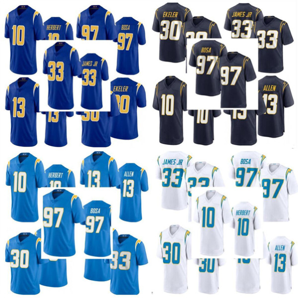 Los AngelesChargersFootball 10 Justin Herbert 97 Joey Bosa 13 Keenan Allen 33 Derwin James JR 30 Austin Ekeler Jersey, Black;red
Los AngelesChargersFootball 10 Justin Herbert 97 Joey Bosa 13 Keenan Allen 33 Derwin James JR 30 Austin Ekeler Jersey, Black;red