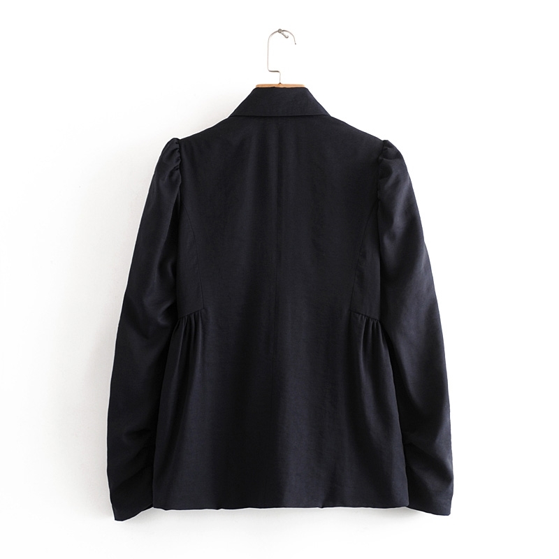 elegant women puff sleeve blazers fashion ladies notched collar jacket suits casual female vintage suit girls chic 210430