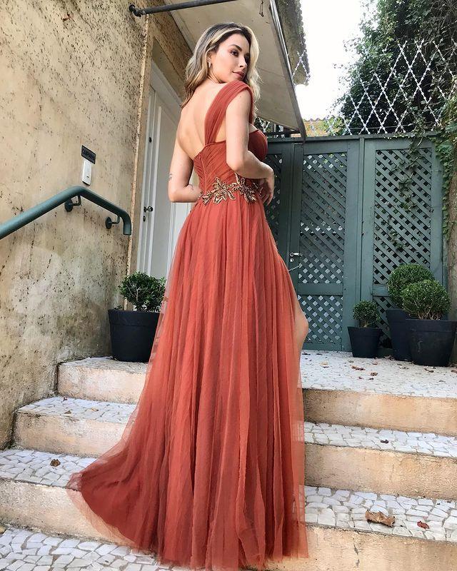 Plus Size A Line Evening Dresses Summer One Shoulder Side Slit Pleats Beads Lace Appliqued Party Prom Gowns Backless Special Occasion Dress Robe de ma