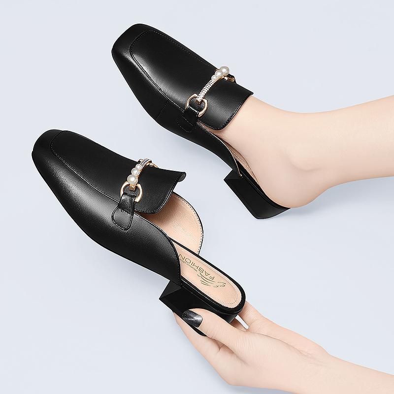 Women Comfortable Slippers Round Toe Fashion Classic Ladies Casual Joker High Heels Leather Shoes, Black
Women Comfortable Slippers Round Toe Fashion Classic Ladies Casual Joker High Heels Leather Shoes, Black
