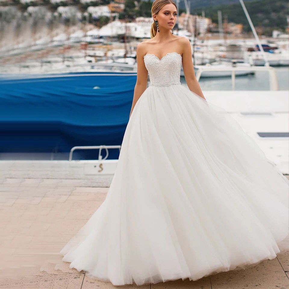 Strapless vestido de novia robe de mariee wedding dress wedding party wedding gowns bride to be, White
Strapless vestido de novia robe de mariee wedding dress wedding party wedding gowns bride to be, White