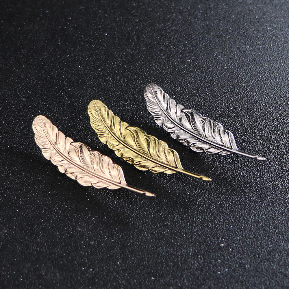 Metal Alloy Leaf Brooch Feather Pins Antique Silver Gold Plated Suit Accessories Woman Men Lapel Pin Brooches Jewelry Gifts