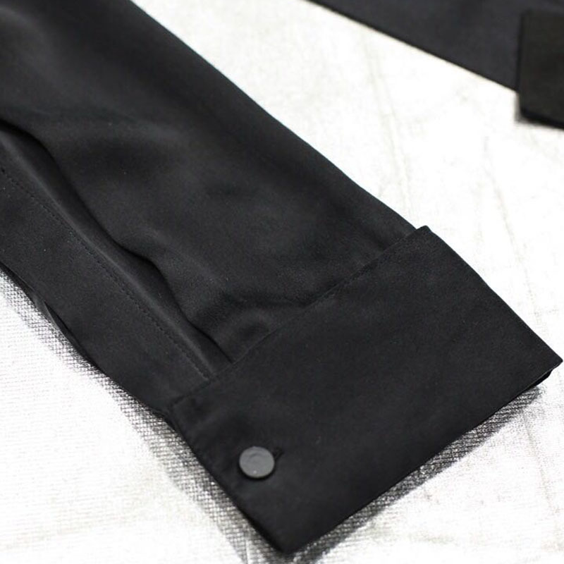 Minimalist Short Black Shirt For Women Lapel Long Sleeve Casual Blouse Female Fashion Clothing Spring 210524