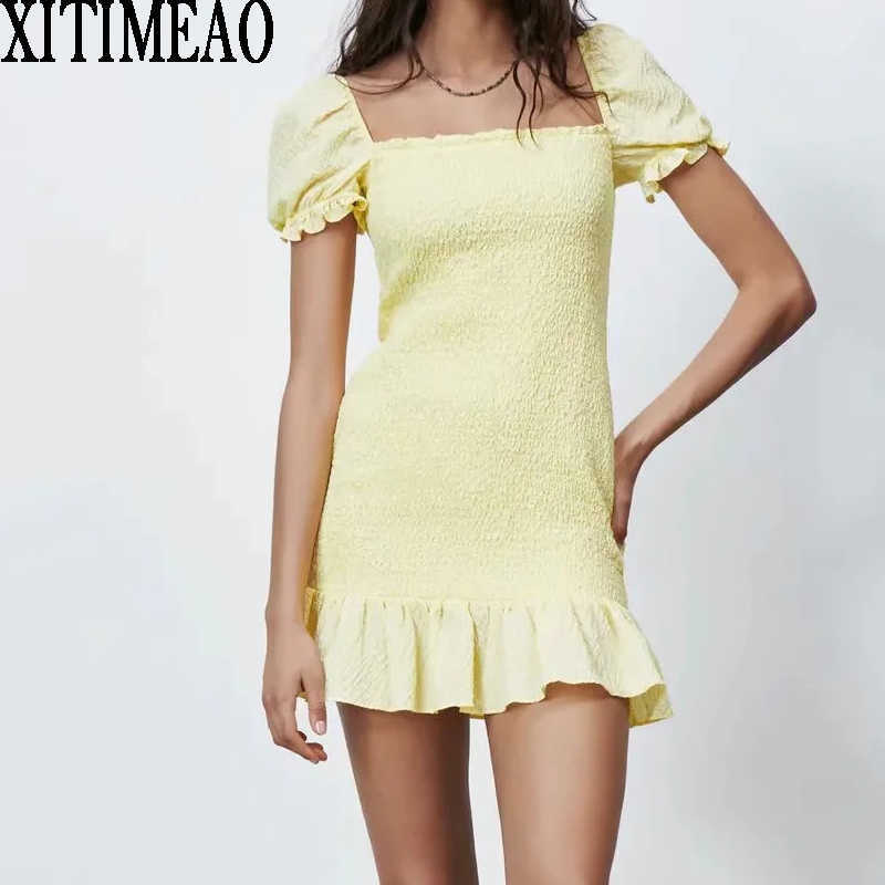 Za Women Square Neck Short Sleeve Tight Fitting Dress Sexy Backless Elegant Mini Party XITIMEAO 210604, Yellow
Za Women Square Neck Short Sleeve Tight Fitting Dress Sexy Backless Elegant Mini Party XITIMEAO 210604, Yellow