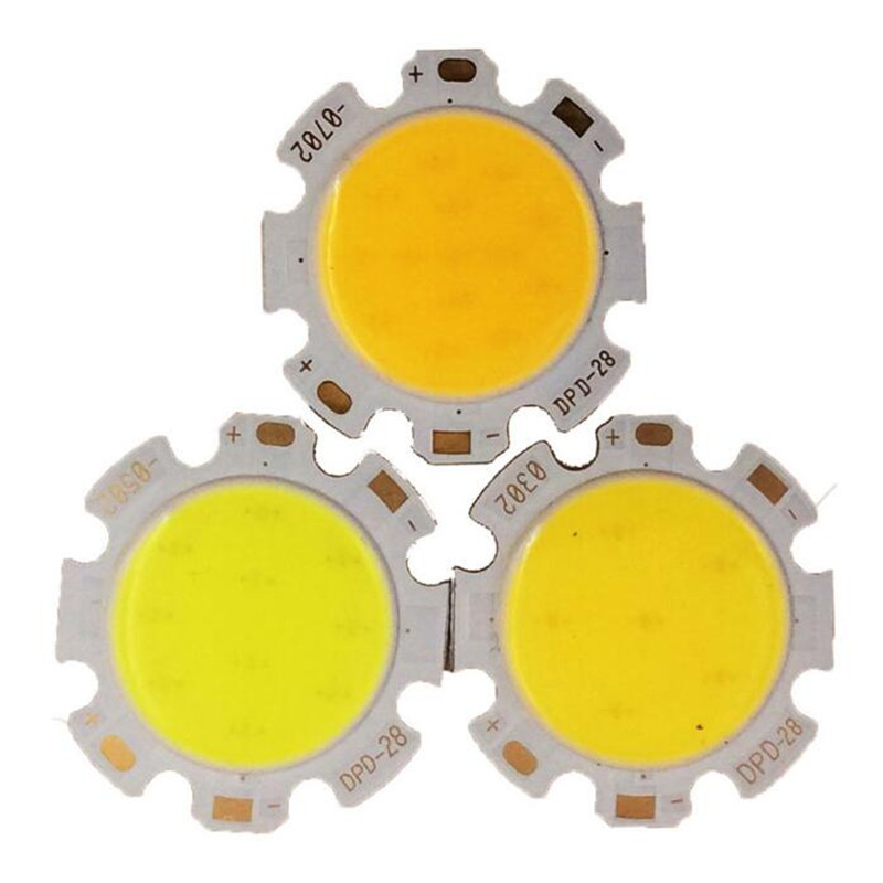 10pcs/lot Ultra Bright Bulbs Light Source 7W Chip COB LED 21-24V DC Warm Natural Cold White Lighting 700LM 28mm Circular Bulb Lamp