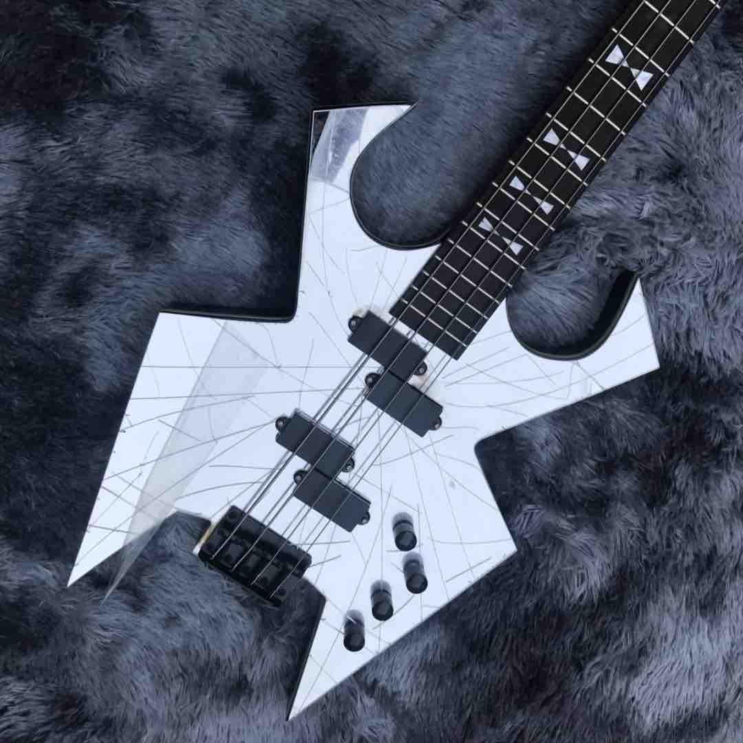 4 Strings Rare Shaped BC B C Warlock Cracked Mirror Electric Bass Guitar Black Hardware
4 Strings Rare Shaped BC B C Warlock Cracked Mirror Electric Bass Guitar Black Hardware