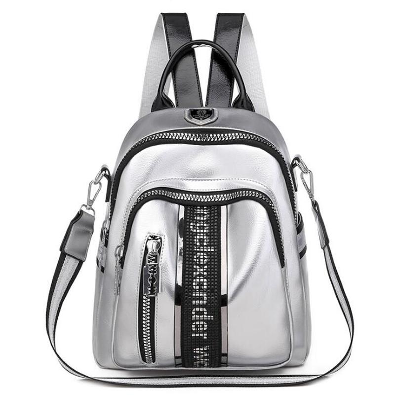 Backpack DIMI Multifunctional High Quality Pu Leather Small Bagpack Leisure Travel Back Pack Black Silver Women
Backpack DIMI Multifunctional High Quality Pu Leather Small Bagpack Leisure Travel Back Pack Black Silver Women