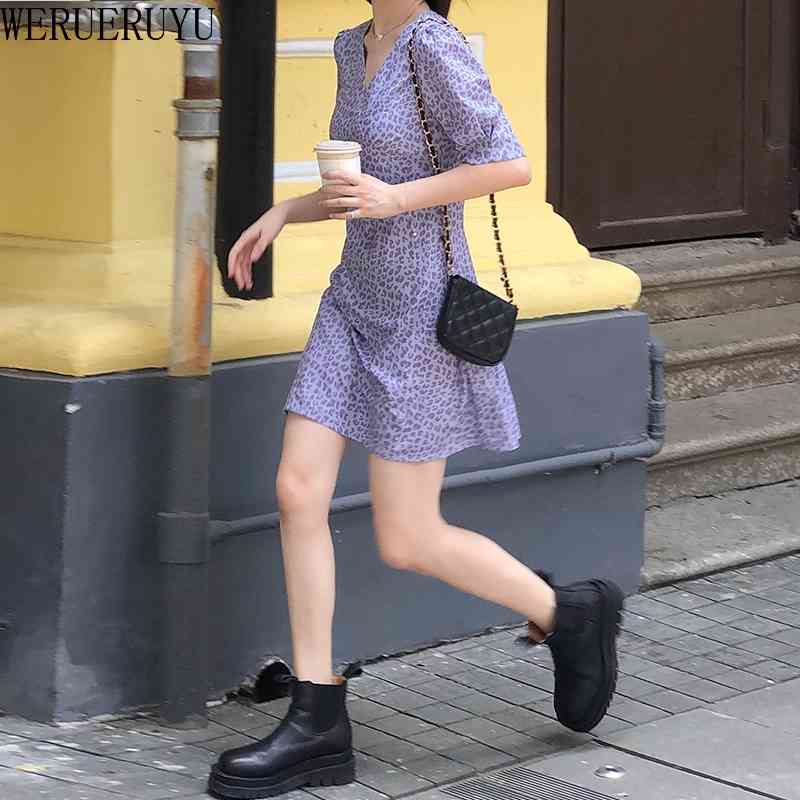 WERUERUYU Summer Chiffon Dress Women Leopard Print V Neck Boho Beach Dresses Casual Short Sleeve A-Line Mini Party Dress 210608, Purple
WERUERUYU Summer Chiffon Dress Women Leopard Print V Neck Boho Beach Dresses Casual Short Sleeve A-Line Mini Party Dress 210608, Purple