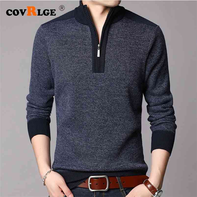 Cashmere Sweater Men Clothes Spring Autumn Winter Thick Warm Wool Pullover Men Casual Zipper Turtleneck Pull Homme MZM063 210818