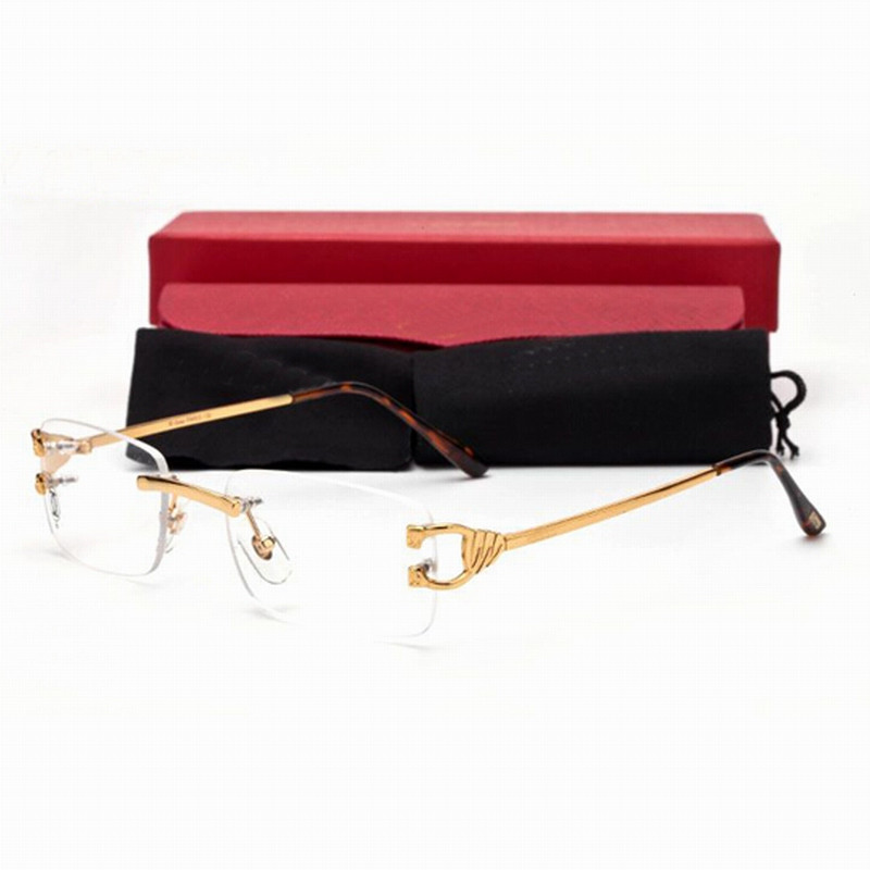 Gold Silver Spectacles Sunglasses for Women Men Framed Sun Glasses Vintage Sport Eyeglasses in Eyewear Rimless Vintage Oversized Frame Lunettes Oculos