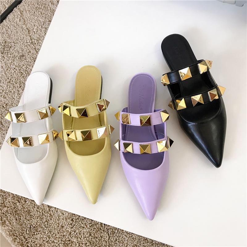 Mule Shoes For Women 2021 Brand Flat Slippers Fashion Rivet Close Toe Slip On Casual Loafers Outdoor Slides Flip Flops, Black
Mule Shoes For Women 2021 Brand Flat Slippers Fashion Rivet Close Toe Slip On Casual Loafers Outdoor Slides Flip Flops, Black