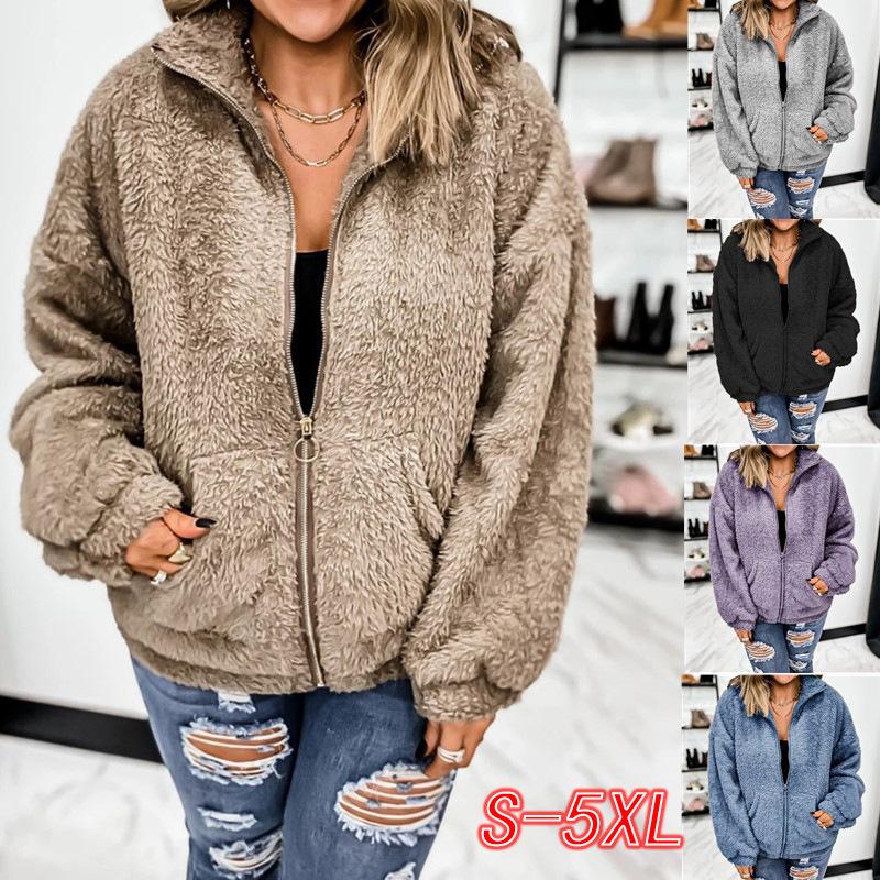 Women' Jackets 2021 Winter Oversize 5xl Warm Fleece Coat Zipper Stand Collar Black Loose Female Casual Fashion Outerwear Ladies
Women' Jackets 2021 Winter Oversize 5xl Warm Fleece Coat Zipper Stand Collar Black Loose Female Casual Fashion Outerwear Ladies