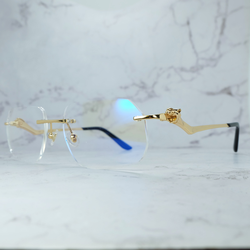 Sunglasses Brand Designer Mens Rimless Polygon Vintage Carter Sun Glasses Retro Shades For Women Cool Decoration Eyewear 1200