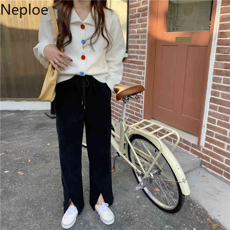 Neploe Vintage Knitted Cropped Cardigan Chic Single Breasted Sweet Sweaters for Women Loose Long Sleeve Sueter Coat Pull Femme 210422