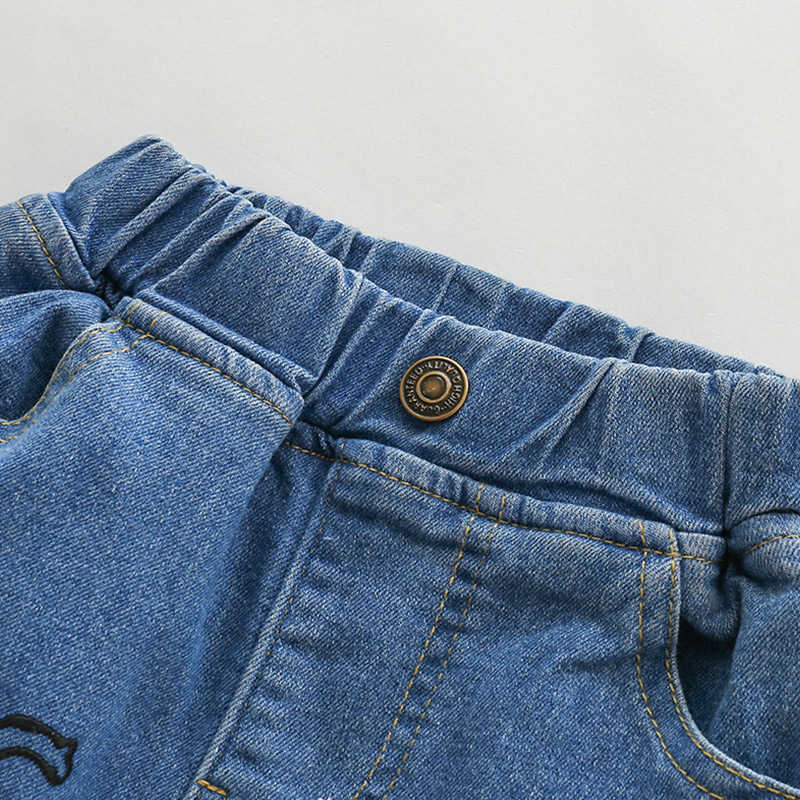Baby Boys Jeans Spring Autumn Kid's Clothing Toddler Child Cartoon Pattern Elastic Trousers Causal Long Pants For Boy 9 210529