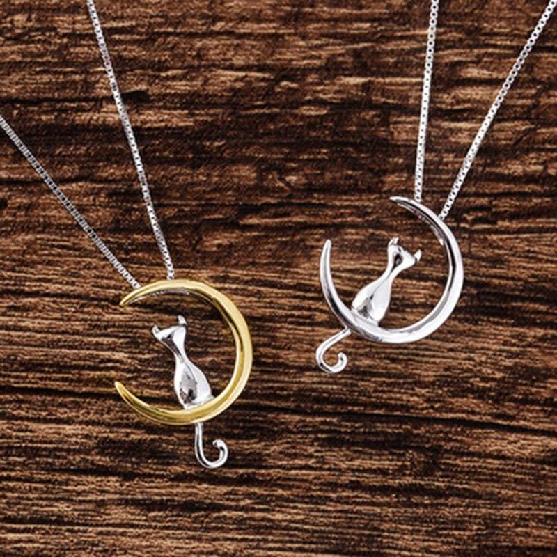 Pendant Necklaces Luxury Fashion Metal Copper Material Moon Cat Necklace Women Elegant Clavicle Chain Girl Party Birthday Gift Jewelry
Pendant Necklaces Luxury Fashion Metal Copper Material Moon Cat Necklace Women Elegant Clavicle Chain Girl Party Birthday Gift Jewelry