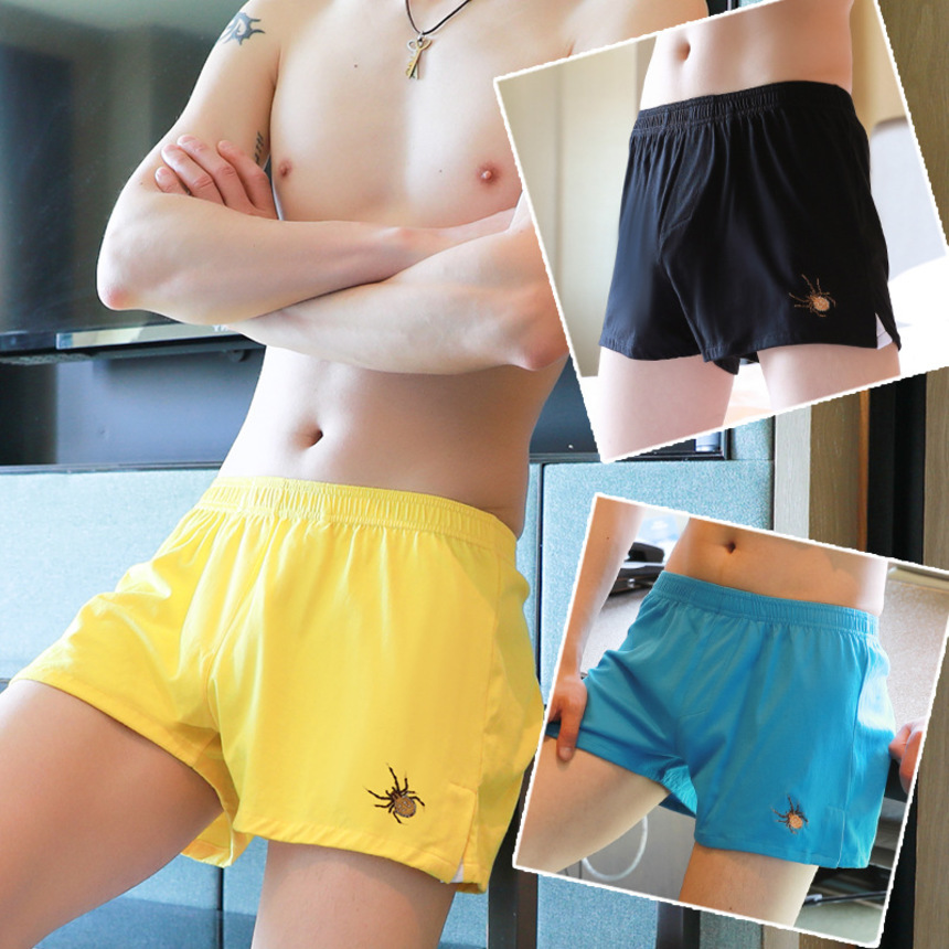 men's aro cotton four legged loose home casual flat angle beach youth personality summer fashion shorts, White;black
men's aro cotton four legged loose home casual flat angle beach youth personality summer fashion shorts, White;black