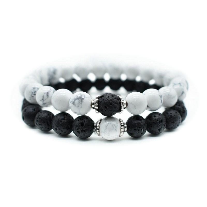 Beaded, Strands 8mm Couple Natural Stone Bracelet Femme Acier Inoxydable Beaded Bracelets For Men Women Bileklik Bijoux, Black
Beaded, Strands 8mm Couple Natural Stone Bracelet Femme Acier Inoxydable Beaded Bracelets For Men Women Bileklik Bijoux, Black
