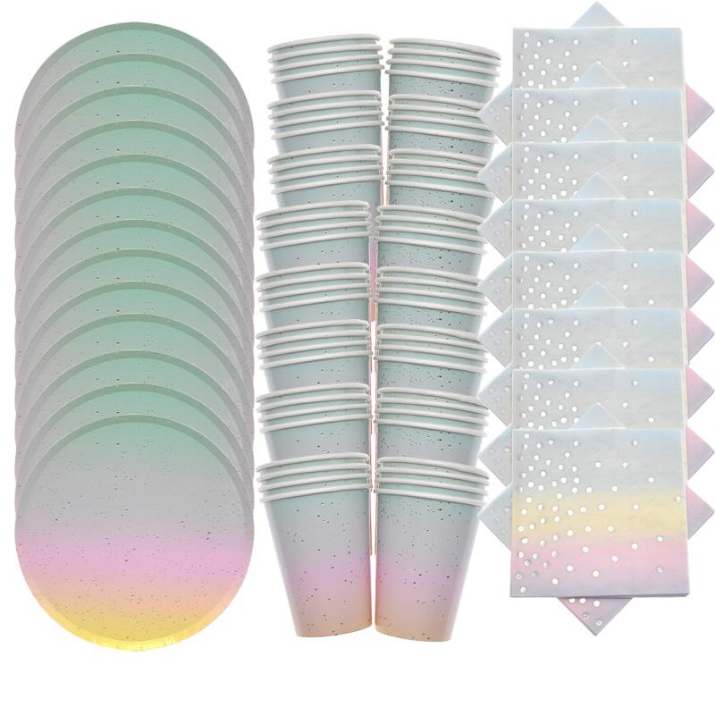 64pcs Gradient Rainbow Party Disposable Tableware Set Gold Polka Dot Birthday Supplies Including Plates, Napkins, Cups Dinnerware
64pcs Gradient Rainbow Party Disposable Tableware Set Gold Polka Dot Birthday Supplies Including Plates, Napkins, Cups Dinnerware