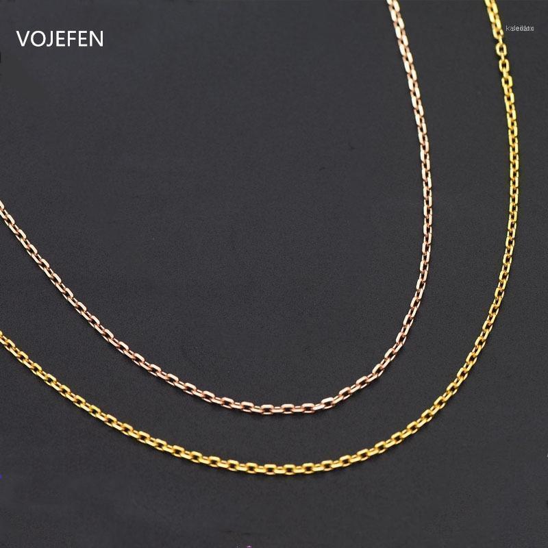 Chains VOJEFEN AU750 18k Real Yellow Gold OR Rose Pure Chain Necklace, Jewelry Necklace For Women Girls 2021 1
Chains VOJEFEN AU750 18k Real Yellow Gold OR Rose Pure Chain Necklace, Jewelry Necklace For Women Girls 2021 1