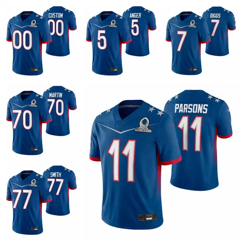 Custom Dalla Men Cowboy Women Youth 11 Micah Parsons 7 Trevon Diggs Bryan Anger Zack Martin Tyron Smith Royal Game 2022 NFC Pro Bowl Football Jersey
Custom Dalla Men Cowboy Women Youth 11 Micah Parsons 7 Trevon Diggs Bryan Anger Zack Martin Tyron Smith Royal Game 2022 NFC Pro Bowl Football Jersey