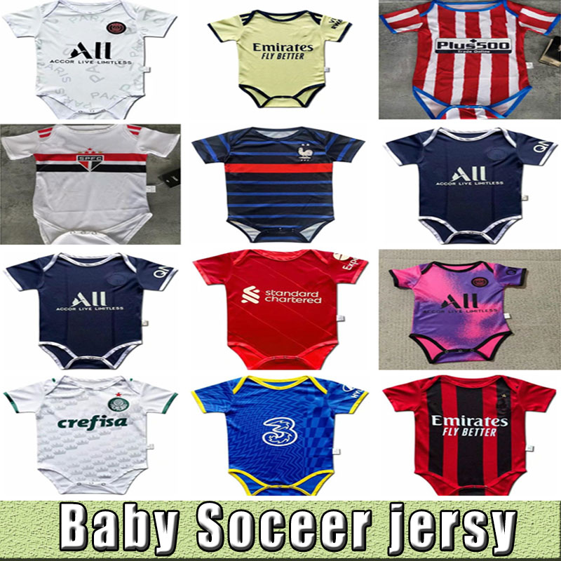 2021 2022 madrid Baby soccer jerseys 6 to 18 Sao Paulo Palmeiras Flameng months football shirts Ball Infant Squad Bodysuit 21 22 clothes maillots futbol Real, As shown