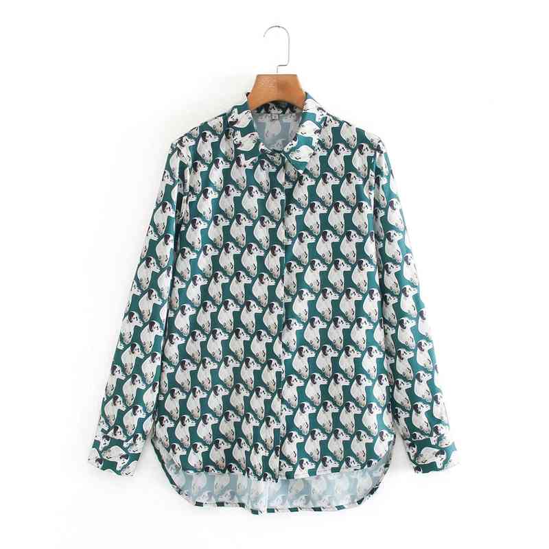 Casual Spring Animals Printed Blouse Women Turn Down Collar Long Sleeve Street Tops Ladies Loose NX9845 210525, Green
Casual Spring Animals Printed Blouse Women Turn Down Collar Long Sleeve Street Tops Ladies Loose NX9845 210525, Green