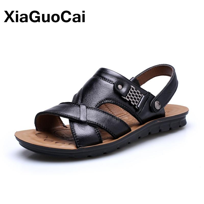 Sandals Classic Summer Men Slippers Two Uses Genuine Leather Big Size Casual Beach Shoes For Male Antiskid Mans Flats Mules 2021, Black
Sandals Classic Summer Men Slippers Two Uses Genuine Leather Big Size Casual Beach Shoes For Male Antiskid Mans Flats Mules 2021, Black