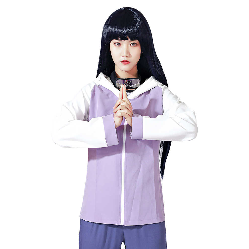 (In Stock) Hyuga Hinata Cosplay Costume Full Set Outfit Halloween Carnival For Women Girls Y0913