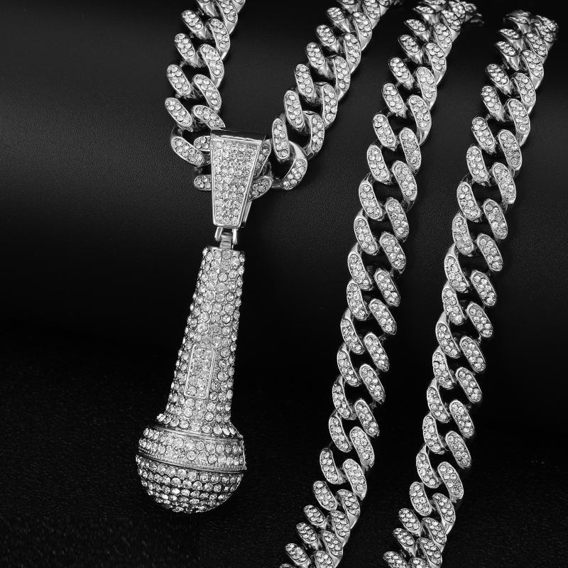 Pendant Necklaces Fashion Microphone Necklace For Women Zircon Luxury Punk Hip-Hop Style Silver Color Party Charm Jewelry Accessories
Pendant Necklaces Fashion Microphone Necklace For Women Zircon Luxury Punk Hip-Hop Style Silver Color Party Charm Jewelry Accessories