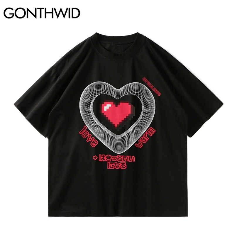 Tshirts Summer Men Harajuku Hip Hop Heart Print T-Shirts Casual Streetwear Fashion Cotton Short Sleeve Tees Tops Male 210602, Black
Tshirts Summer Men Harajuku Hip Hop Heart Print T-Shirts Casual Streetwear Fashion Cotton Short Sleeve Tees Tops Male 210602, Black