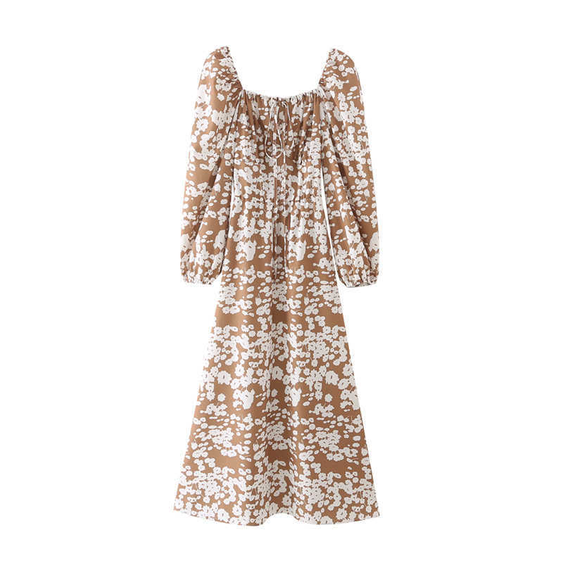 Summer Printed Dress Women Puff Long Sleeves Elegant Casual Chic Lady Maxi Dress Woman Robe Femme 210709
Summer Printed Dress Women Puff Long Sleeves Elegant Casual Chic Lady Maxi Dress Woman Robe Femme 210709