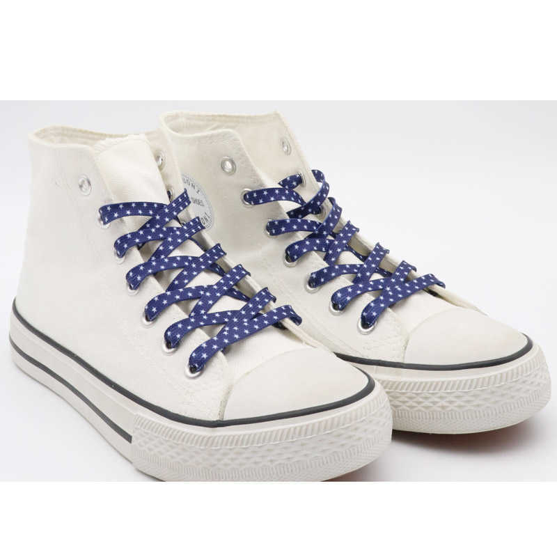 Pentalpha Pentagram Shoelaces Sublimated Printed Blue White Five-Pointed Star Boot Laces For Sneakers Flats