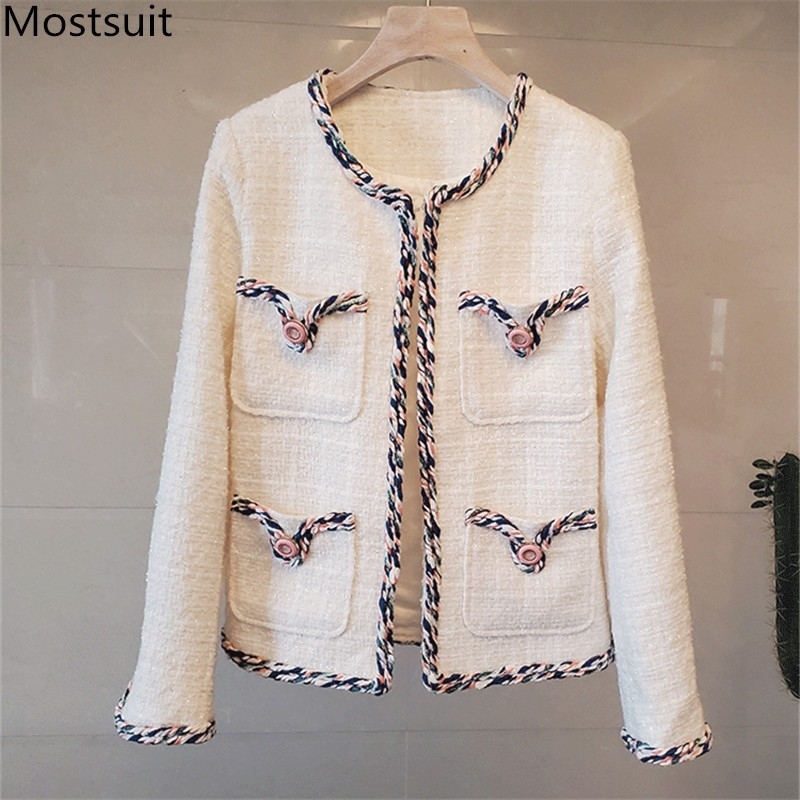 Autumn Vintage Elegant Tweed Women Coats Jackets Long Sleeve O-neck Spliced Tops Korean Fashion Ladies Femme 210518, Black
Autumn Vintage Elegant Tweed Women Coats Jackets Long Sleeve O-neck Spliced Tops Korean Fashion Ladies Femme 210518, Black