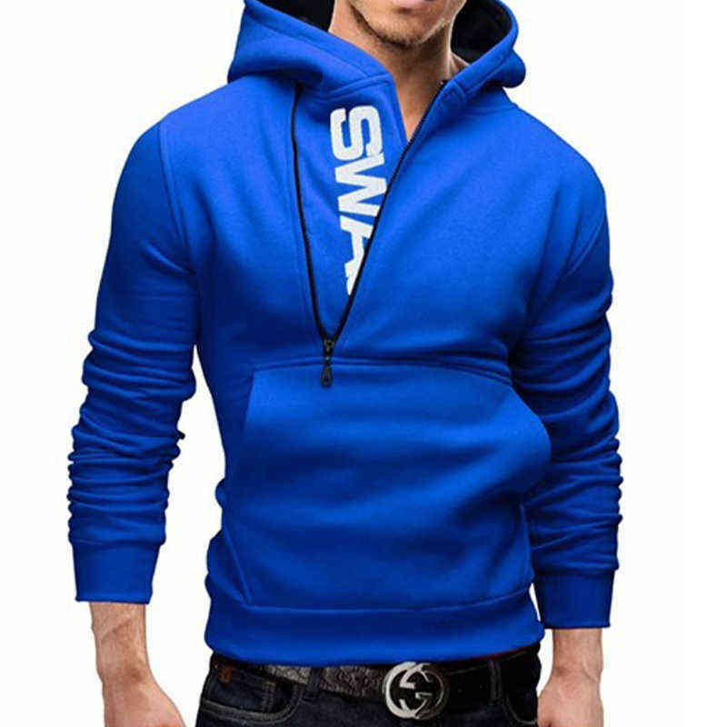 Men Tracksuit Casual 2 Pieces Sets Zipper Sweatshirt Hooded+Sweatpants Print Sportswear Mens Clothes Solid Jogger Sport Suit 4XL 211109