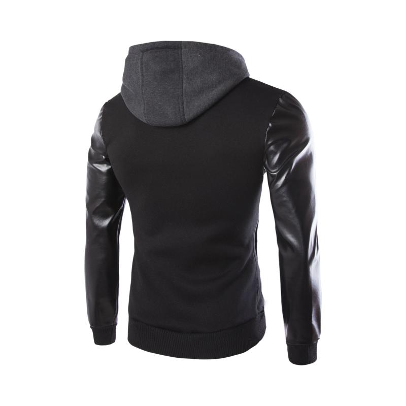 Brand Fashion Men's Youth School Style Leather Jacket Black Versatile Jackets