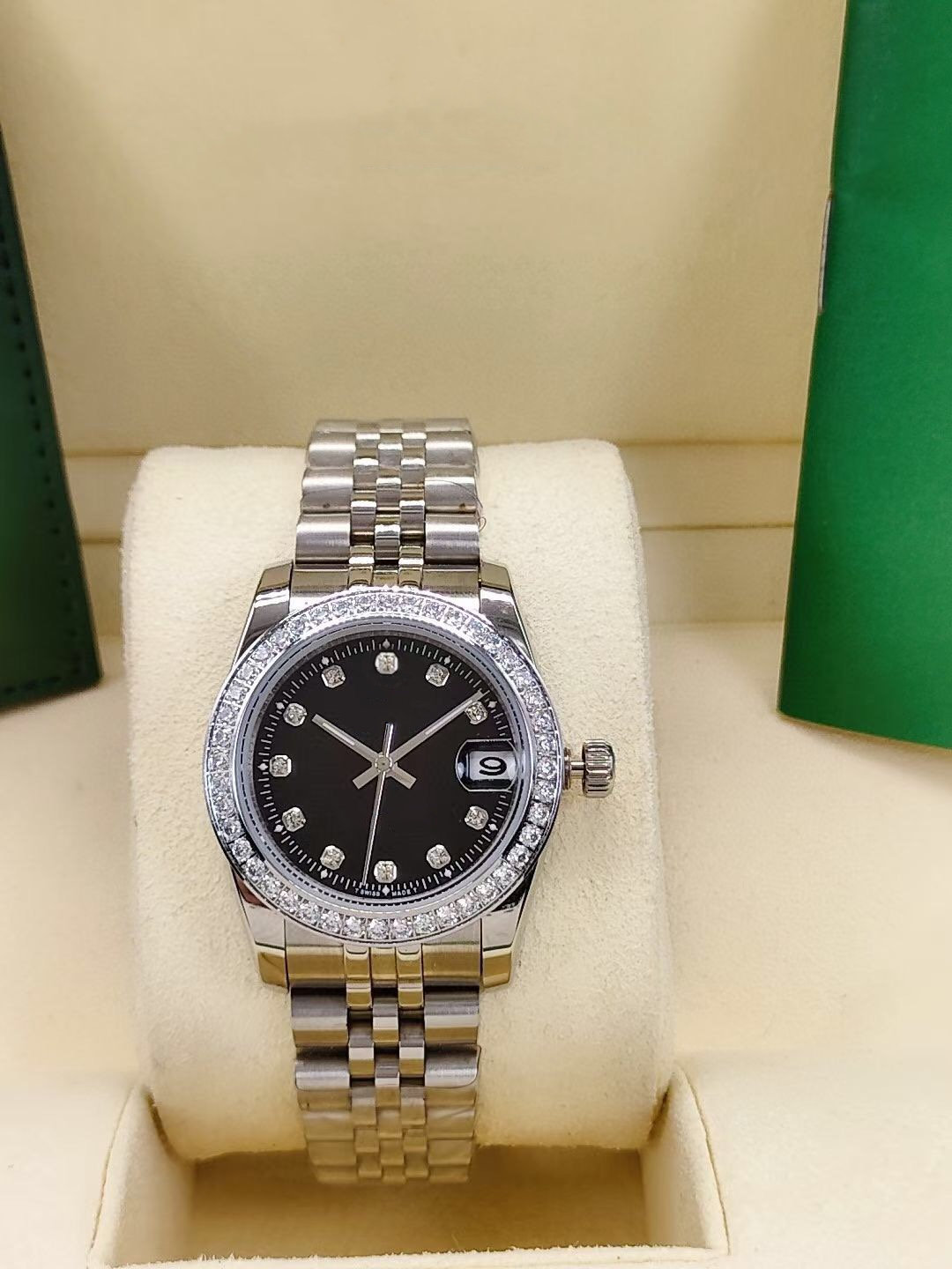 High Quality Women's Watch 31mm Diamond Iced Out Automatic Mechanical Woman Watches Full Stainless Steel Strap Datejust Ladies Wristwatches, Waterproof
High Quality Women's Watch 31mm Diamond Iced Out Automatic Mechanical Woman Watches Full Stainless Steel Strap Datejust Ladies Wristwatches, Waterproof