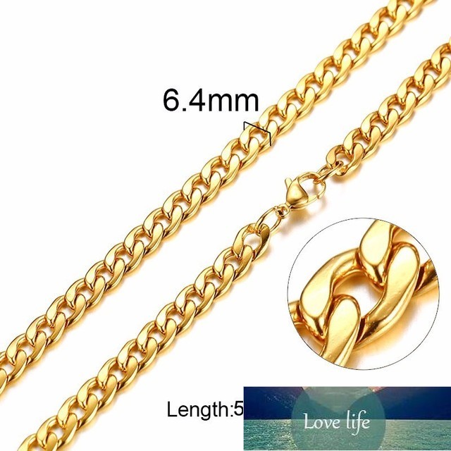 New Solid Necklace Figaro Chains Link Jewelry Men Choker Stainless Steel Male Female Accessories Fashion Design Drop Shipping Factory price expert des