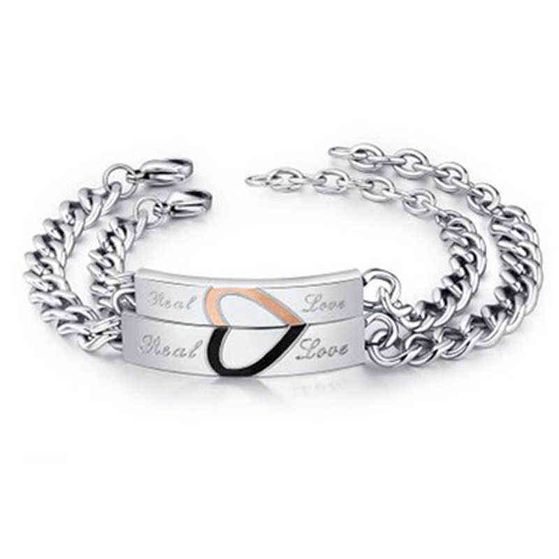 Niba Real Love Couple Bracelets Stainless Steel Jewelry Charms Lovers Gift Half Heart Puzzle Bracelet Wedding Jewellery
Niba Real Love Couple Bracelets Stainless Steel Jewelry Charms Lovers Gift Half Heart Puzzle Bracelet Wedding Jewellery