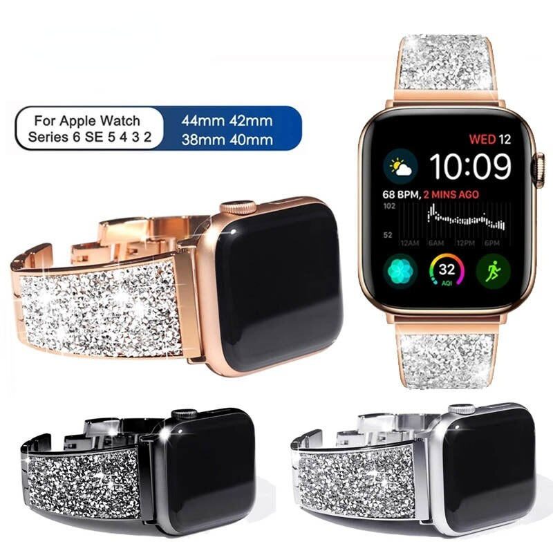 Luxury Diamond Strap For Apple Watch 3 2 Band 38mm 42mm Bracelet Watchband For iWatch Series 6 SE 5 4 40MM 44MM Women Wrist Belt
Luxury Diamond Strap For Apple Watch 3 2 Band 38mm 42mm Bracelet Watchband For iWatch Series 6 SE 5 4 40MM 44MM Women Wrist Belt