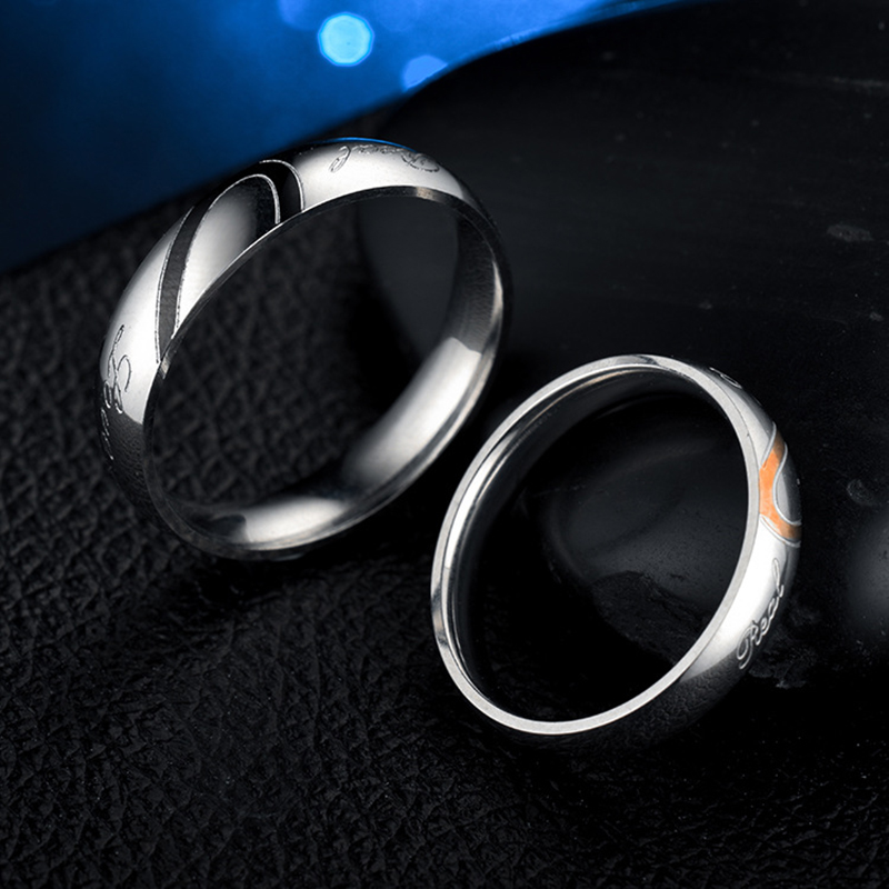 Titanium Steel Love Couple Rings for Men Women Ring Anniversairy Wedding Jewelry Valentine's Day Gift Girlfriend Boyfriend High Quality